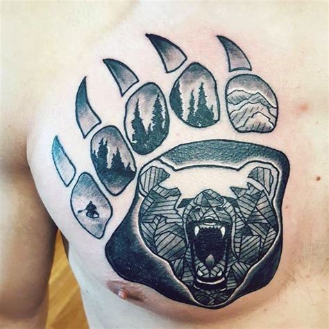 Share 72+ bear claw tattoo on chest latest - in.eteachers