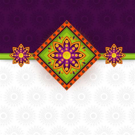 Beautiful Floral Rakhi design for Raksha Bandhan, Indian Festival celebration. Vector | Premium ...