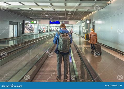 Moving Walkway In Airport, Perspective View Editorial Photo | CartoonDealer.com #149659267