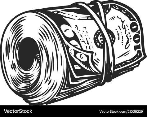 Vintage money roll template Royalty Free Vector Image