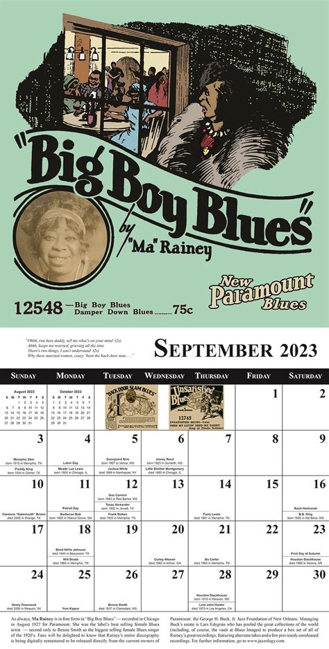 2023 Blues Artwork Calendar with FREE Volume 20 CD!