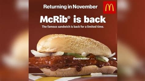 It's official! McDonald's confirms the McRib's comeback, are fans still excited? - Hindustan Times