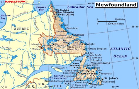 Canada - Provincial Map of Newfoundland