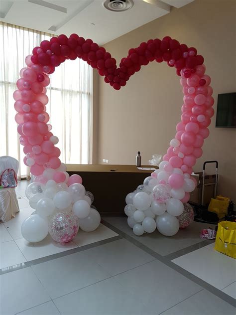 Lovely heart shaped balloon arch for weddings and events | Valentines balloons, Valentines ...