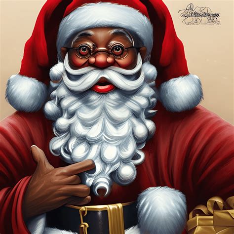 3D African American Santa Claus · Creative Fabrica