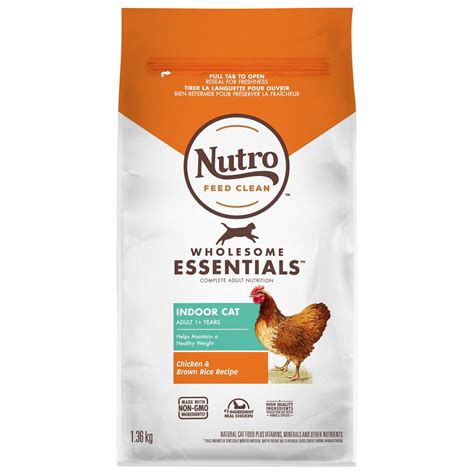 NUTRO WHOLESOME ESSENTIALS Indoor Adult Dry Cat Food Chicken & Brown ...