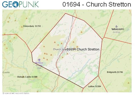 01694 View Map of the Church Stretton Area Code