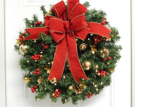 Christmas Wreath Battery Operated Artificial LED Cordless