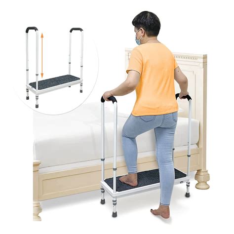 Step Stool with Handle for Elderly Medical Step Stools Seniors Handicap High Beds Mobility ...