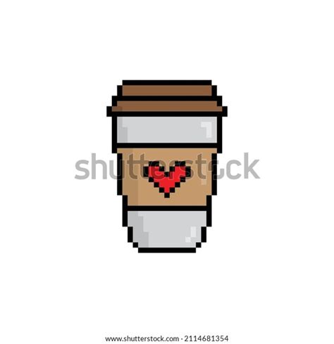 icono de café píxel. Taza de: vector de stock (libre de regalías ...