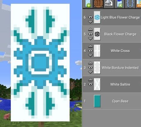 Minecraft snowflake banner | Projetos minecraft, Ideias de minecraft, Minecraft