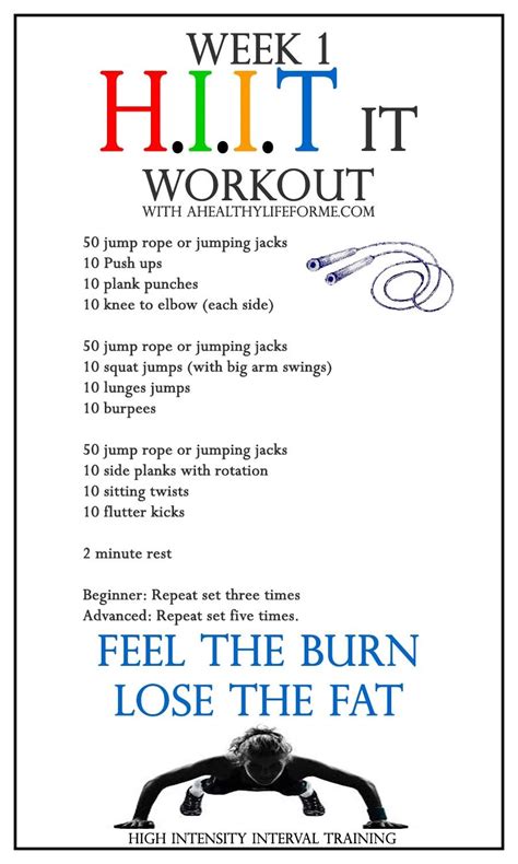 HIIT Workout Week 1 - A Healthy Life For Me