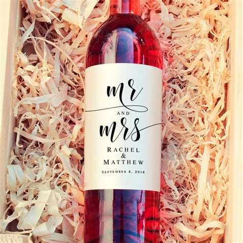 Wine Label Mr And Mrs Wedding Decor Elegant Wedding Template Printable Cheers To Mr And Mrs DIY ...