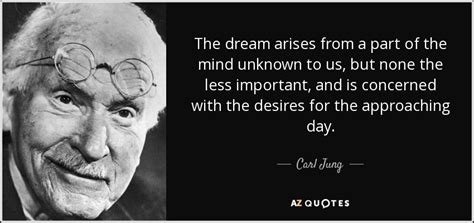 Carl Jung quote: The dream arises from a part of the mind unknown...