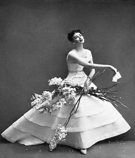 Dorian Leigh in a tulle gown by Manguin, photo by Richard Avedon, Harper's Bazaar, March 1951 ...