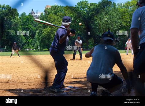 Baseball in Central Park in New York City Stock Photo - Alamy