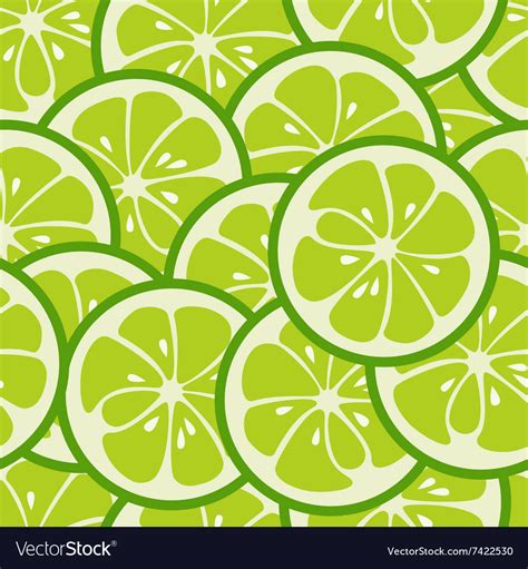 Cute seamless pattern with green lime slices Vector Image