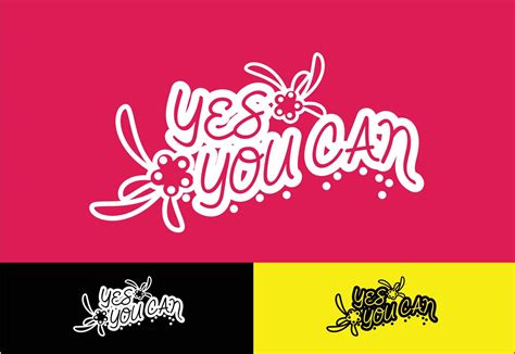 Yes you can letter t shirt, sticker and logo design template 8257517 Vector Art at Vecteezy