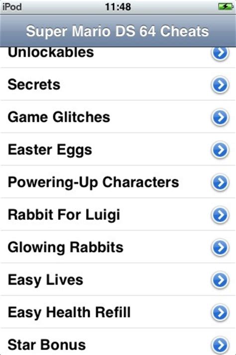 Cheats for Super Mario 64 DS - FREE Games Arcade free app for iPhone ...