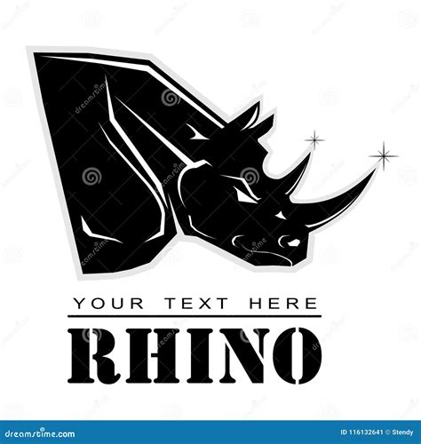 Rhino, Black Rhinoceros, Rhino Head Stock Illustration - Illustration of character, elegant ...