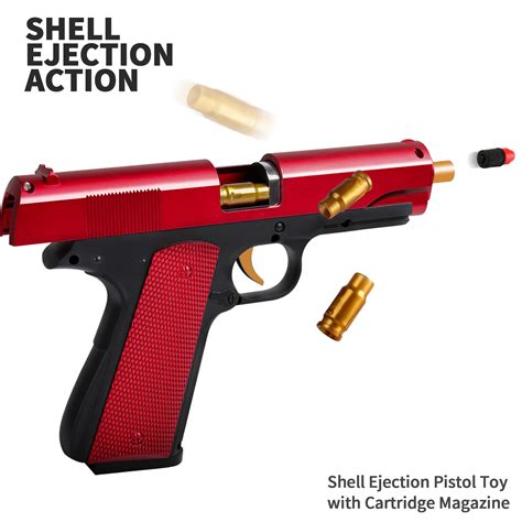 Youlechen Toy Pistol with Shell Ejecting Magazine Toy Gun Soft Bullet ...