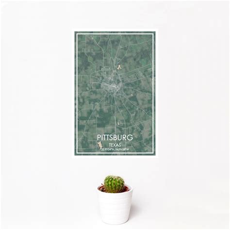 Pittsburg - Texas Map Print in Afternoon — JACE Maps