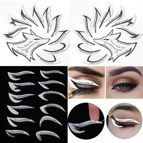 24 Pc Eyeshadow Stencil Set / Professional Eyeliner Eyebrow Stencil ...