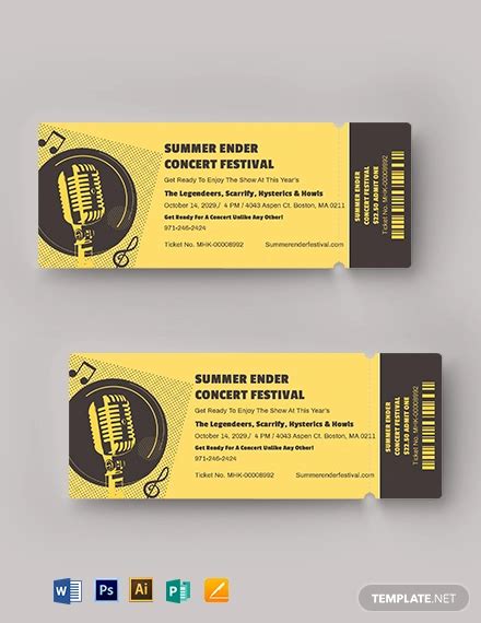 Concert Ticket - 30+ Examples, Illustrator, Word, Pages, Photoshop ...