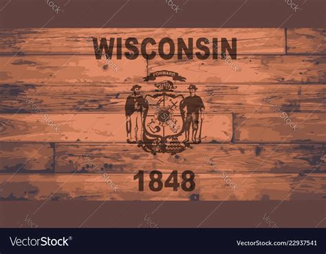 Wisconsin flag brand Royalty Free Vector Image