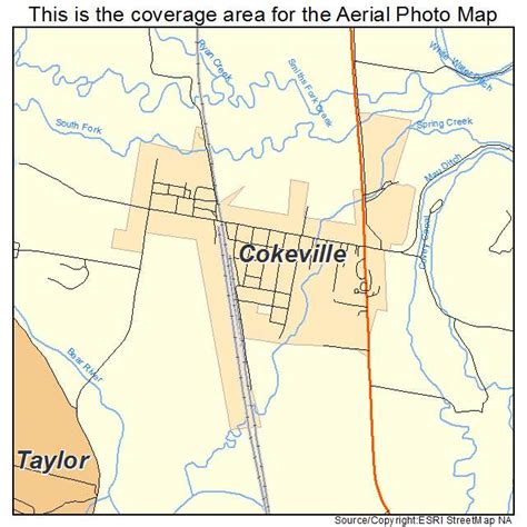 Aerial Photography Map of Cokeville, WY Wyoming