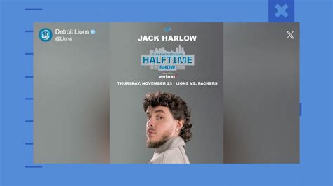 Jack Harlow to perform halftime show for Detroit Lions Thanksgiving Day ...