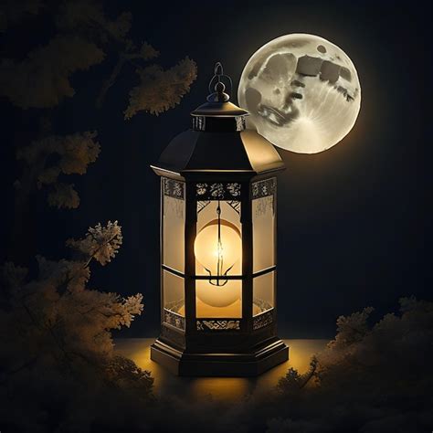 Premium AI Image | A lantern with the moon in the background