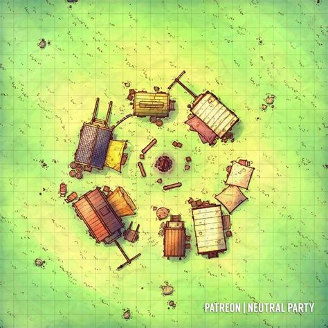 [OC][Art] Caravan Camp Battlemap | D&d dungeons and dragons, Dungeon ...