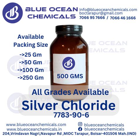 Silver Chloride, Purity : 99% at best price in Mumbai Maharashtra from Blue Ocean Chemicals | ID ...