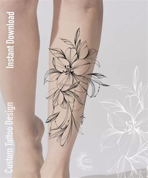 Tattoo Design Lily Flowers Instant Download Original - Etsy