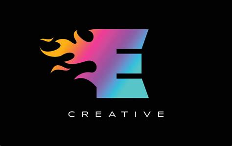 E Letter Flame Logo Design. Fire Logo Lettering Concept. 7257083 Vector ...