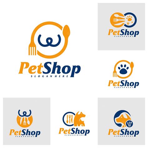 Premium Vector | Set of Food Pet Logo Design Template Pet logo concept vector Emblem Creative ...