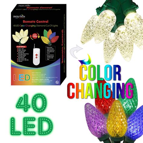 Remote Control Indoor/Outdoor 40 LED Color Changing (From Warm White to Multi-Colored) Lights ...