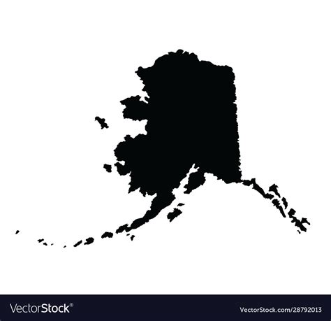 Alaska map silhouette isolated on white Royalty Free Vector