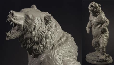 33cm Tall, Extremely Detailed Bear, Printed on a Form 1+ 3D Printer in ...