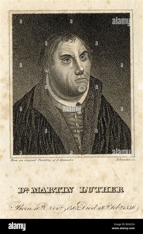 Circa 1820s antique portrait of Dr Martin Luther engraved from an ...