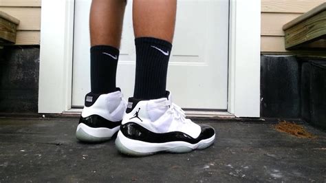 Air jordan 11 concord on feet - YouTube