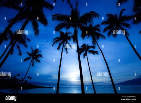 Sunset Kapalua Beach Maui Hawaii Stock Photo - Alamy