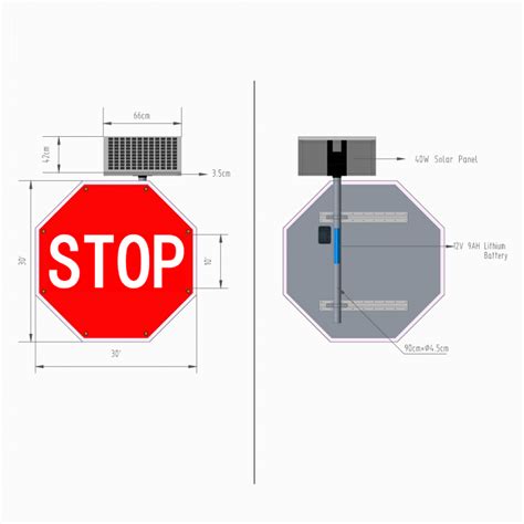 Solar LED Stop Sign 30" | Solar-Powered Stop Sign