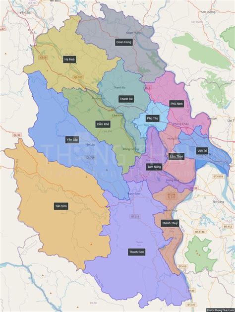 Map of Phu Tho province - Thong Thai Real