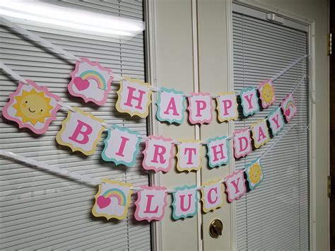 Rainbow Banner Rainbow Birthday Rainbow Party Sunshine - Etsy