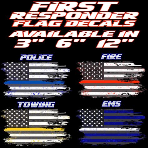 First Responder Flag Decals | lzrdwrapz