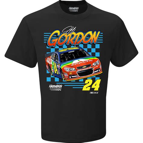 Men's Jeff Gordon Team Hendrick Black 2015 Axalta Rainbow Retro T-Shirt | NASCAR Shop