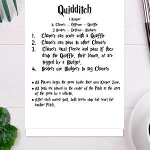 Quidditch Rules Printable Sign, Wizarding World Birthday Party Games - Etsy