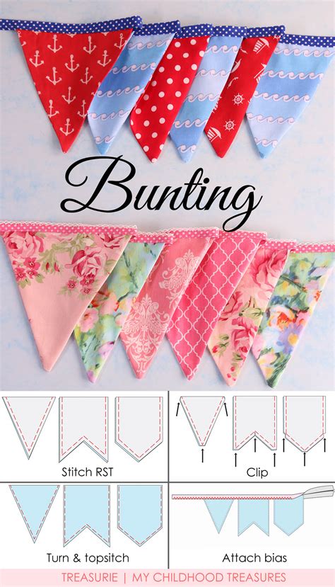 How to Make Bunting | 3 Bunting Template Shapes | TREASURIE